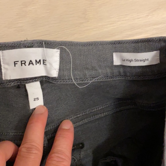 Frame Le High Straight Jeans with Metallic Stripe - Picture 2 of 3